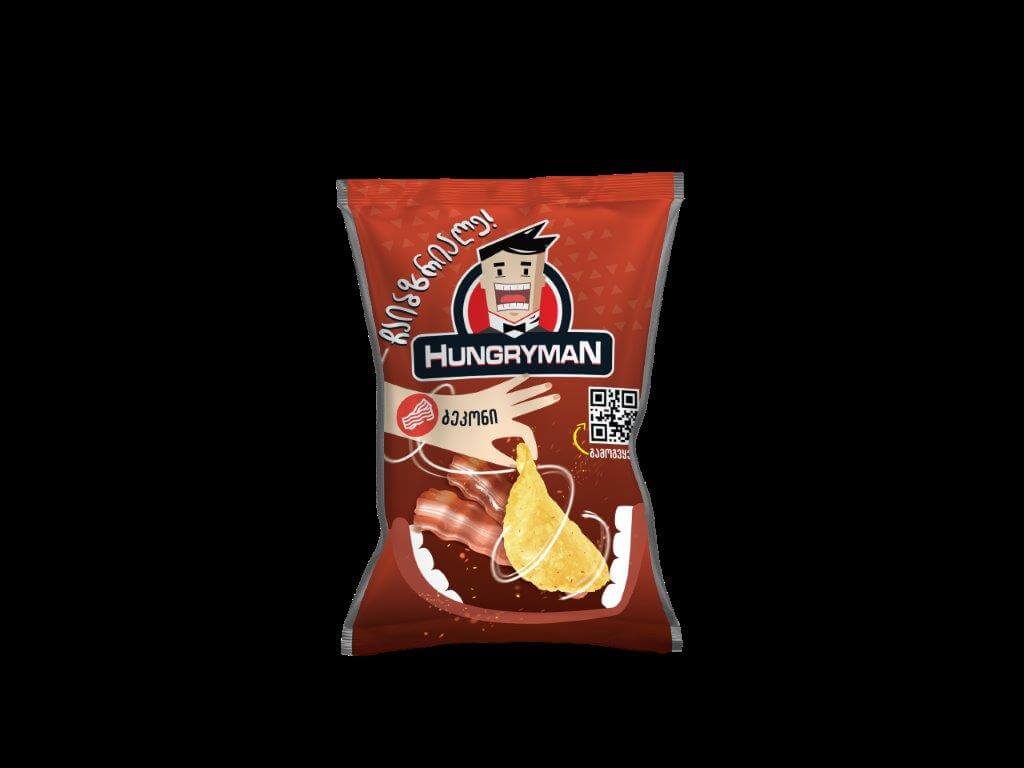 ჩიფსი HUNGRYMAN ბეკონი 80 გრ